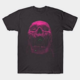 Robot Cyborg Skull Sci-Fi T shirt - Pink T-Shirt